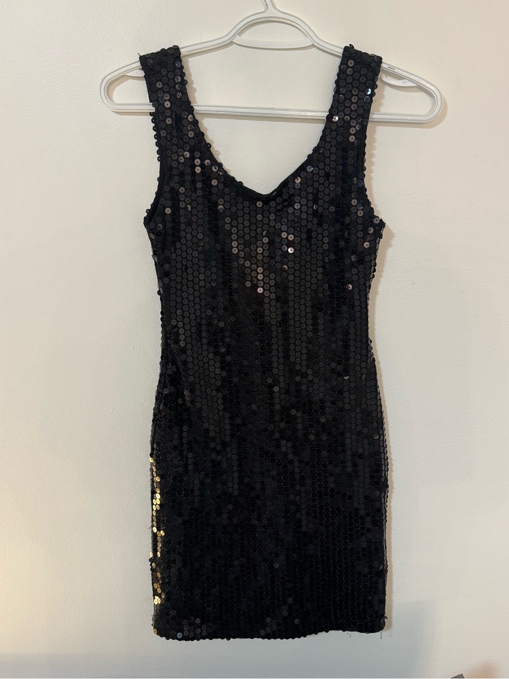 Dotti Black Sequin Tank Dress - Elegant Party Dress low back